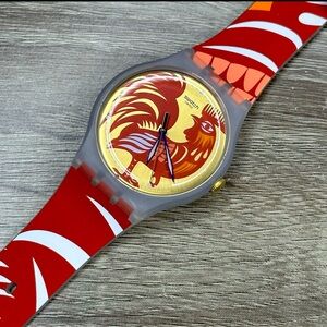 LIMITED EDITION Chinese New Year 2017 Swatch Original ROCKING ROOSTER 41mm Watch